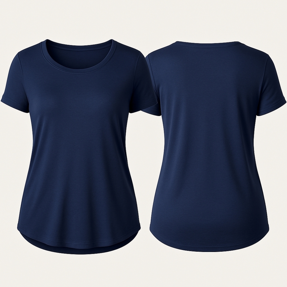 78 & Sunny Women’s Plus Size1x  Navy Tee – Minimalist Contemporary Classsic